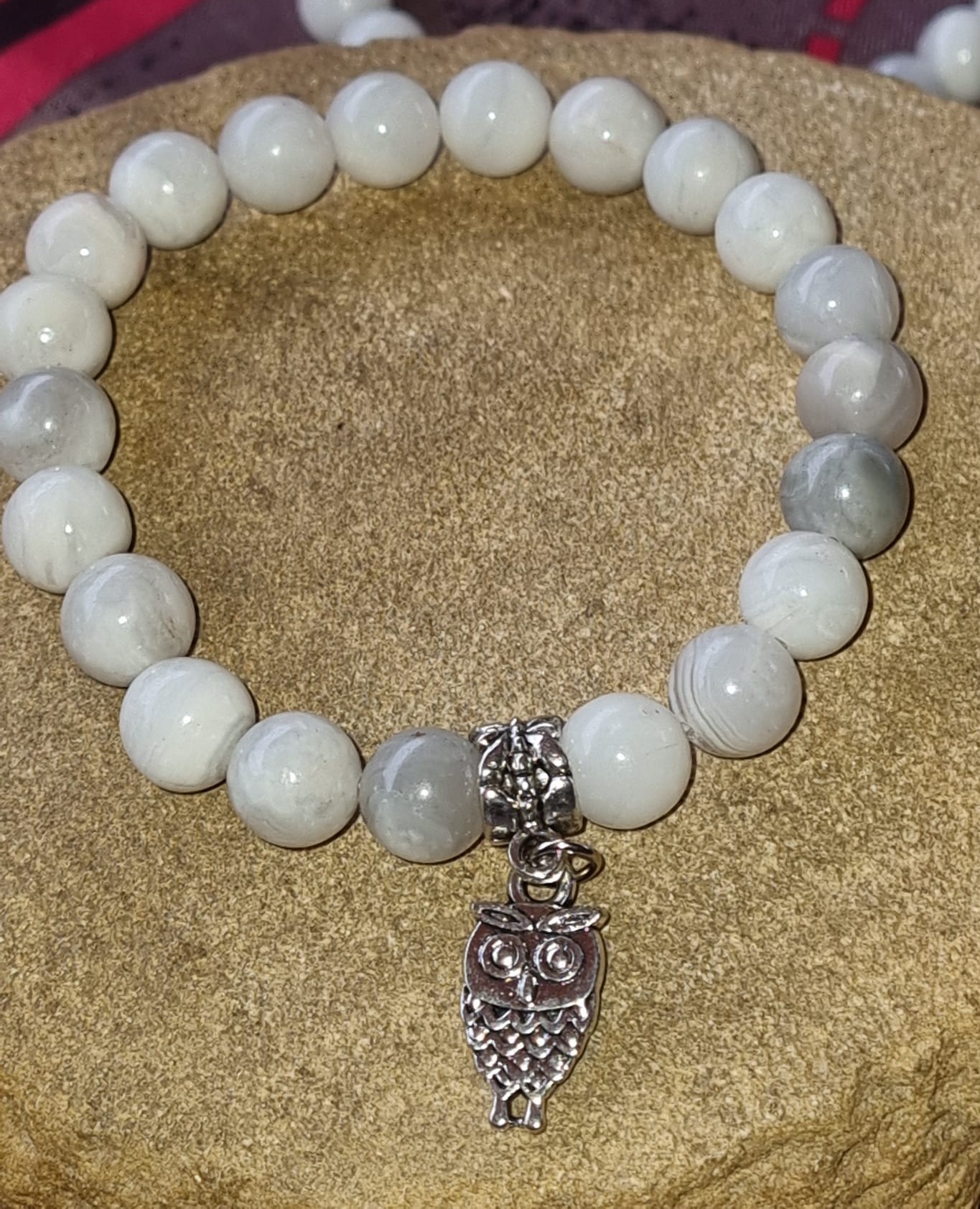 Bracelet Agate Crazy Lace blanche – Apaisement & confiance – Image 3