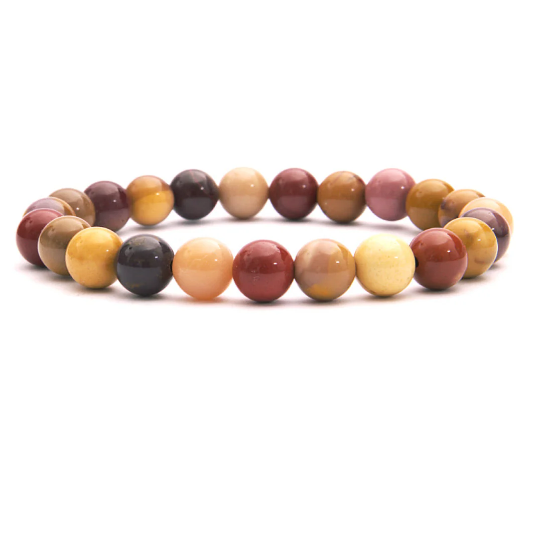 Bracelet Jaspe Mokaïte 8mm multicolore