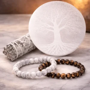 Pack purification et recharge sélénite sauge bracelet