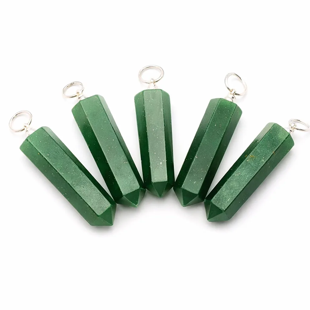 Pendentif aventurine verte pointe – lot de pendentifs en pierre naturelle verte