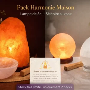 Pack harmonie maison lampe de sel sélénite au choix