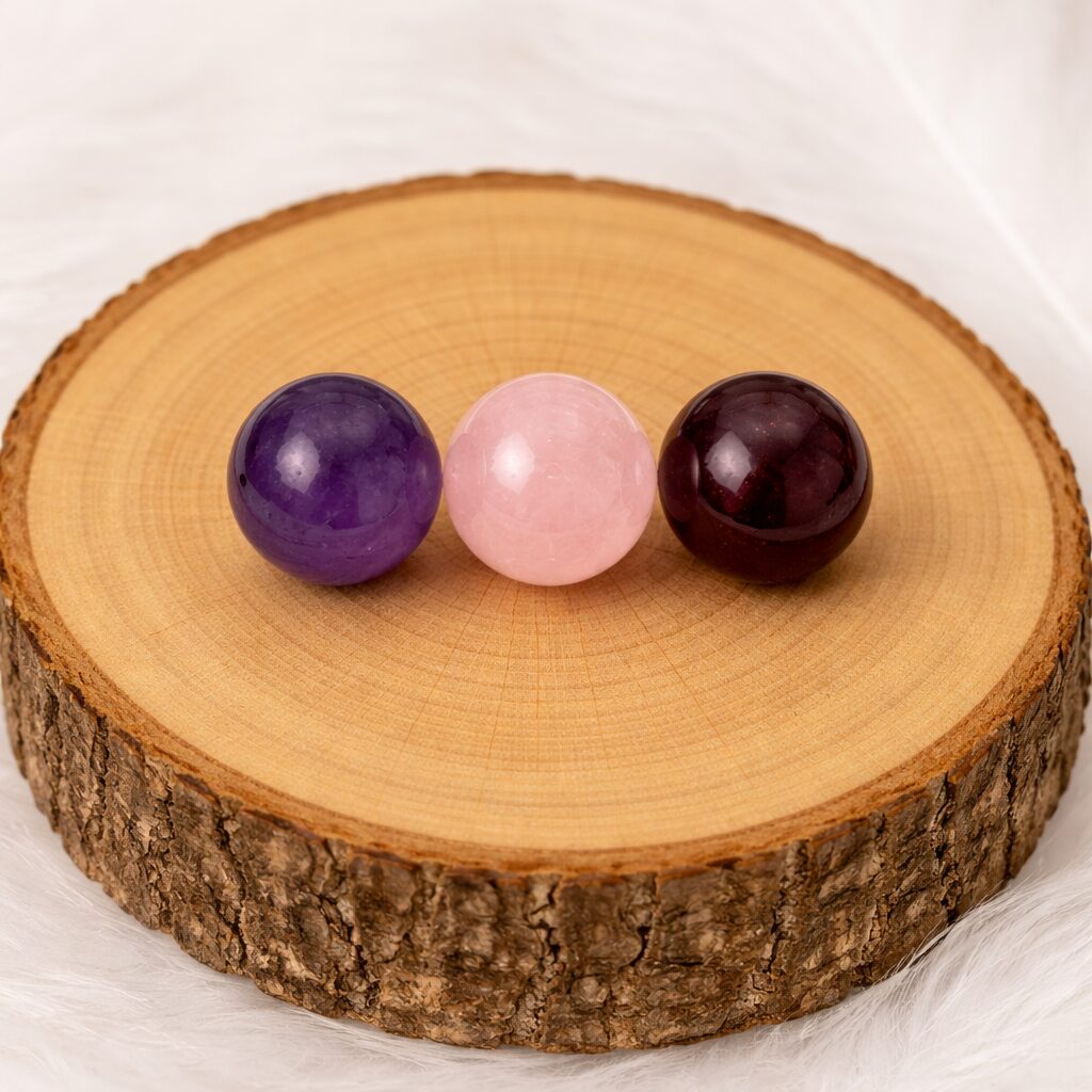 Bracelet anti-dépression – Quartz rose, Grenat & Améthyste – Image 2