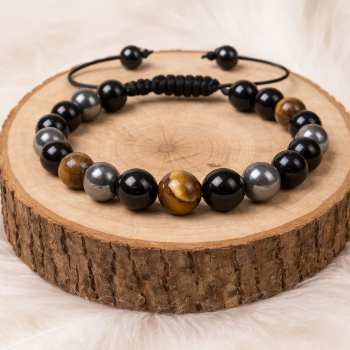 bracelet protection énergétique pierres naturelles macramé
