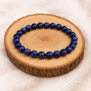 Bracelet en lapis-lazuli AA+ avec perles de 8 mm en pierre naturelle bleue, monté sur élastique résistant