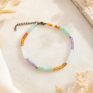 bracelet amour de soi en pierres naturelles à plat