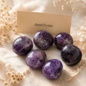 Pierre roulée Améthyste naturelle aux nuances violettes