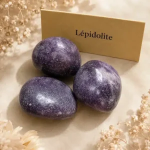 Pierre roulée Lépidolite naturelle violette de qualité AA